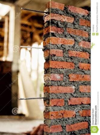 brick work with steel